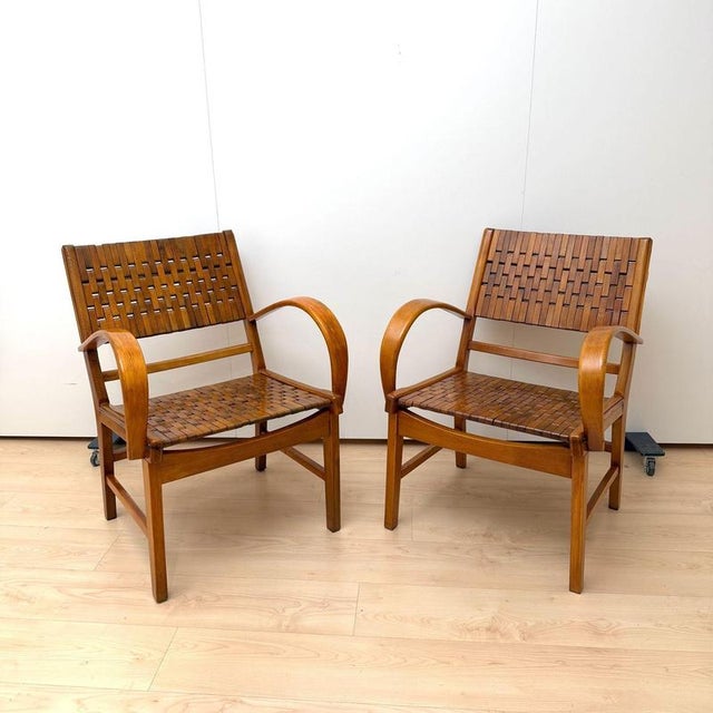 Gelenka Armchairs in Solid Beech Wood, Germany, 1950, Set of 2 For Sale - Image 4 of 18