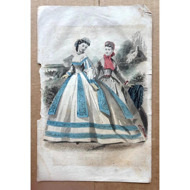 Up for sale is this charming fashion print from Peterson's Magazine April 1865. Enitled "Les Modes Parisiennes," it...