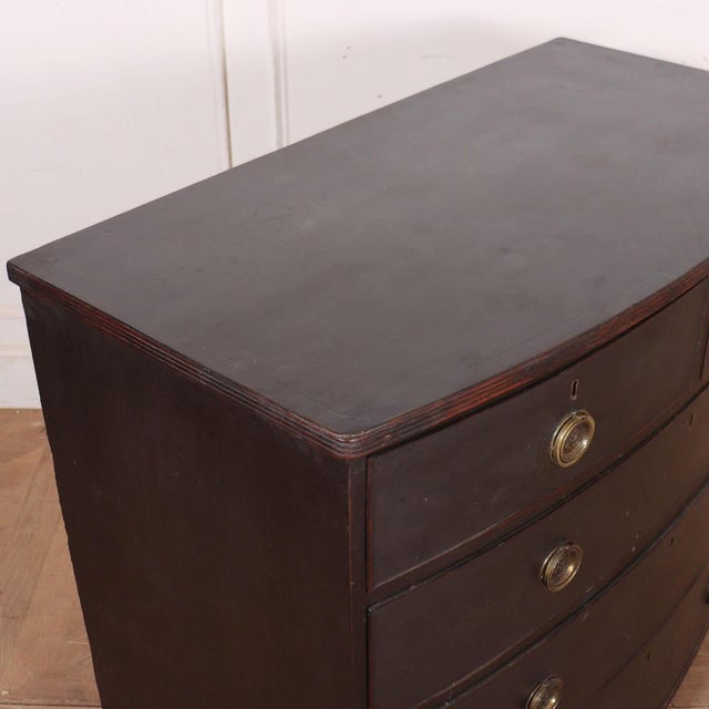 English Painted Bowfront Chest of Drawers For Sale - Image 9 of 11