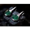 Natural zambian Emerald diamond earring in 18k gold For Sale - Image 16 of 18