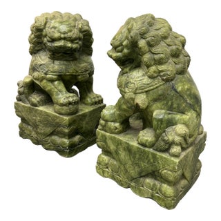 Chinese Jade Guardian Lions, Pair For Sale