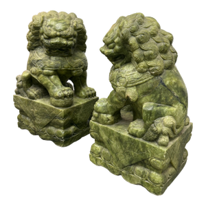 Chinese Jade Guardian Lions, Pair