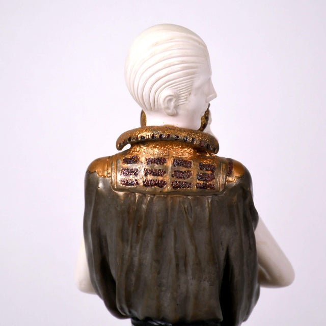 Elegant Dancing Couple Sculpture on Polished Marble Base – Classic Figural Art Statue For Sale - Image 12 of 14