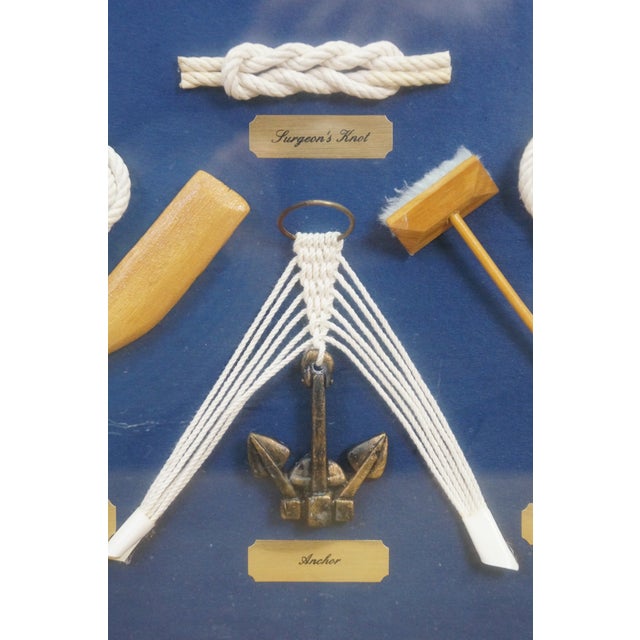 Vintage Nautical Maritime Sailing Rope Knots Boat Ship Shadow Box Display 24" For Sale - Image 6 of 11