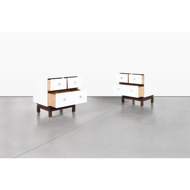 Mid-Century Modern Mid-Century Asian Modern Lacquer Nightstands by American of Martinsville, 1950s For Sale - Image 3 of 13