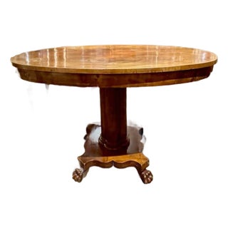 19th C. Continental Oval Walnut Center Table For Sale