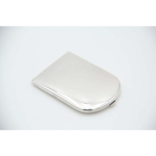 Semi-Oval Silver Cigarette Case For Sale - Image 4 of 4
