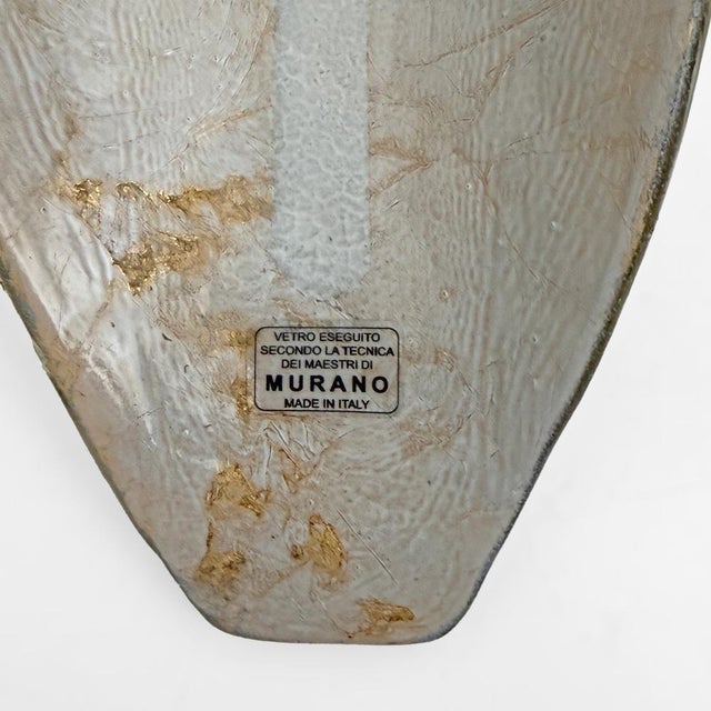 Gold Modern Murano Glass Gold Leaf Sconces, Set of 2 For Sale - Image 8 of 9