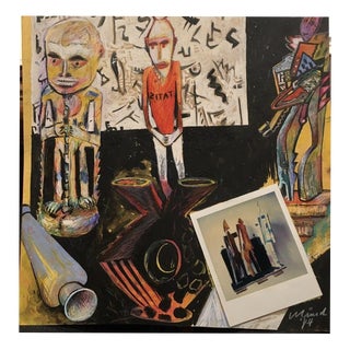 Heinz Münch, Homage to Prof. Hilmar Hoffmann, Mixed Media on Paper For Sale
