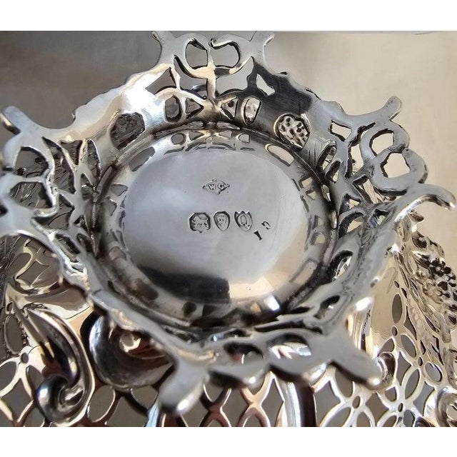 Antique Victorian Sterling Silver Bon Bon Dishes by William Comyns, 1891, Set of 2 For Sale - Image 11 of 14