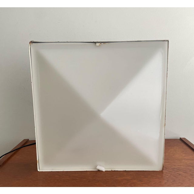 Great industrial ceiling lamp (or to be used as wall or table lamp) by Raak, Amsterdam, 1960s. Model: Pyramid. The lamp...