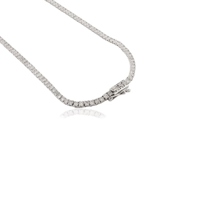 6.72 Ct Round Cut Natural Diamond Necklace Vintage Wedding Jewelry in 14k White Gold For Sale - Image 11 of 18