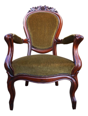 Louis XV Neo Rococo Mahogany Cabriolet Armchair, France, 1860s