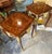 French French Louis XV Style Side Table Set of 2 – Rich Wood Finish With Ornate Gold Leaf Mounts & Medallion Details For Sale - Image 3 of 4