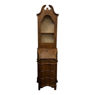 1940s Vintage Italian Trumeau Wall Cabinet With Fold Out Desk For Sale