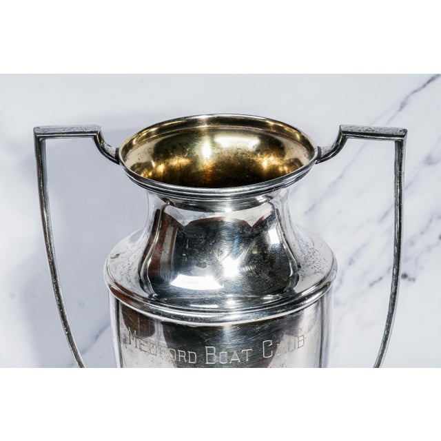 A handsome antique silverplate presentation trophy, dating to 1929 and engraved for the Medford Boat Club of Medford,...