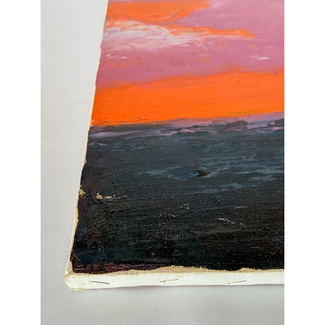Late 20th Century Sunset Landscape Acrylic Painting on Canvas, 14x18 For Sale - Image 5 of 5