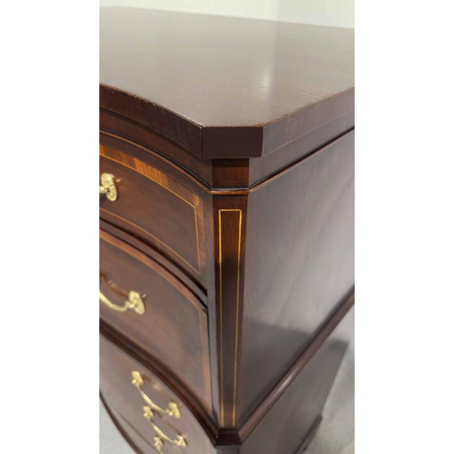 Wood 1960s Georgian Banded Mahogany Highboy Dresser by Kindel For Sale - Image 7 of 12