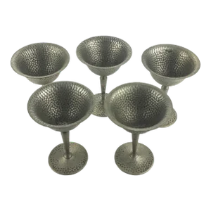 Vintage Pewter Champagne Goblet Coupes - Set of 5
