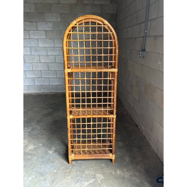 1980s Bamboo and Cane Etagere Shelf For Sale - Image 11 of 11