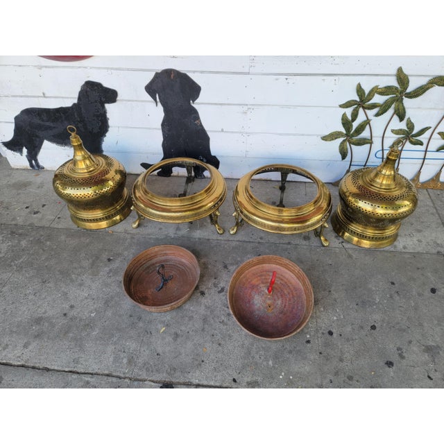 1960s Two French Style Brass & Copper Bell Brazier Heater For Sale - Image 15 of 18