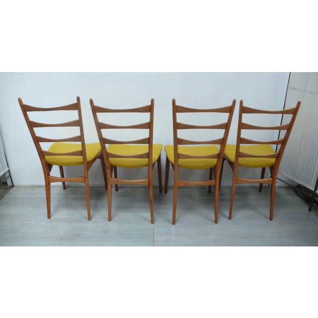 Mid-Century Modern Chairs with Butterfly Ladder Back, 1960s, Set of 4 For Sale - Image 3 of 7