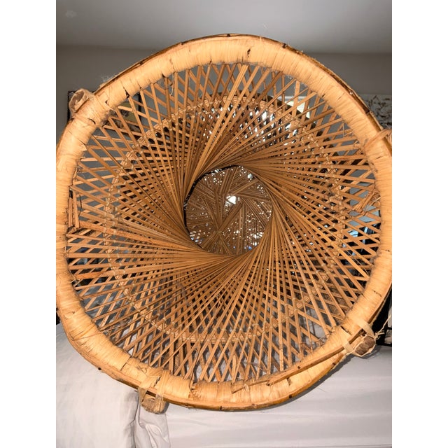 Boho Chic 1970s Natural Rattan Peacock Chair For Sale - Image 3 of 8
