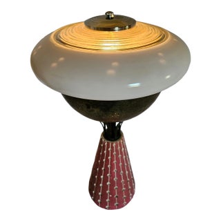 1950s Mid Century Modern Atomic f.a.i.p. Chalkware Ufo Lamp For Sale
