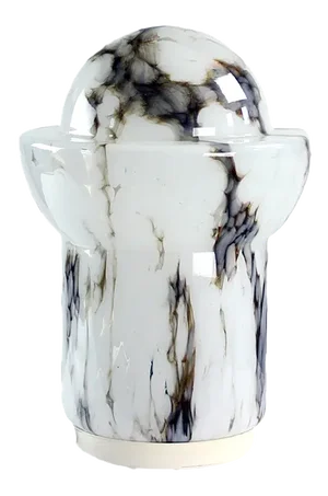 Vintage White and Marble Colored Opaline Glass Table Lamp by Ivan Jakeš for Sklarny Rapotin, 1960s