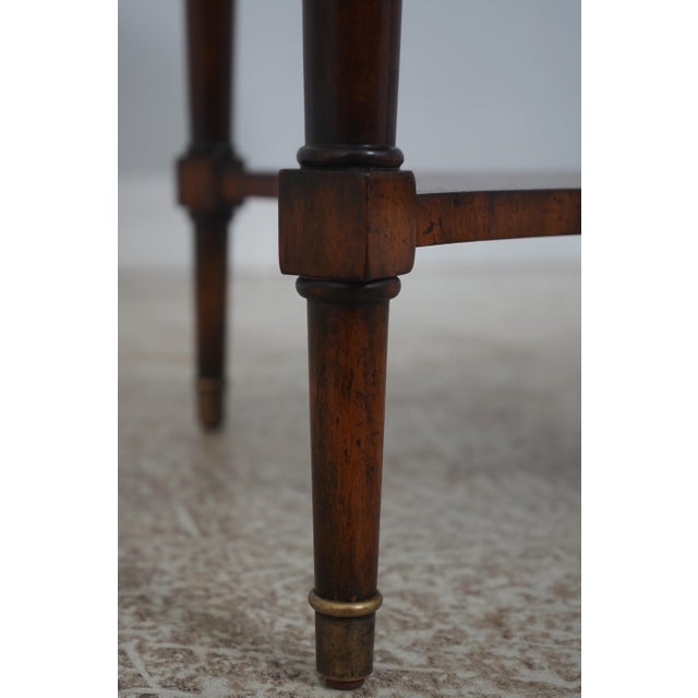Maitland Smith Round Tray Top Mahogany Serving Table For Sale - Image 12 of 16
