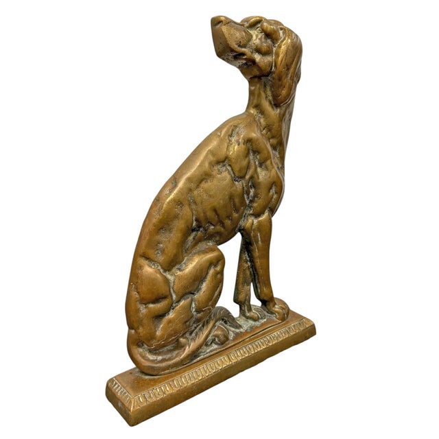 Farmhouse Late 19th/Early 20th Century Bronze Hound Doorstop For Sale - Image 3 of 13