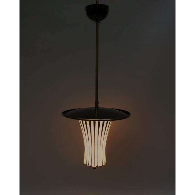 Black and White Italian Pendant Lamps, 1950s, Set of 2 For Sale - Image 12 of 18