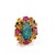 Bochic “Orient” Ruby, Multi Fancy Sapphire & Blue Opal Cocktail Ring Set In 18K Gold & Silver Natural Multi Color Fancy...