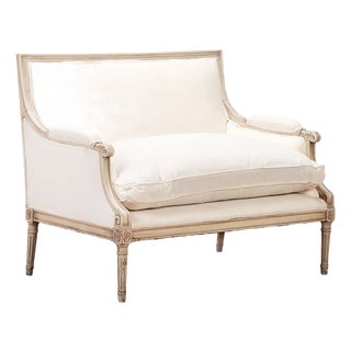 Louis XVI Style Painted Canapé Settee Attributed to Jansen | Ca. 1945 For Sale