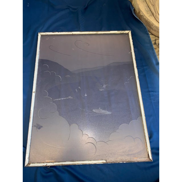 1920s Art Deco Nautical Themed Pink Art Glass Window For Sale - Image 12 of 13