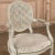 Early 20th Century Pair Antique French Louis XVI Painted Armchairs With Cane and Fabric For Sale - Image 5 of 12