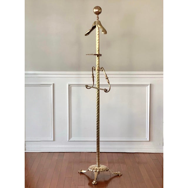 Hollywood Regency Midcentury Brass Clothing Valet, Hollywood Regency Style, 1940s For Sale - Image 3 of 13