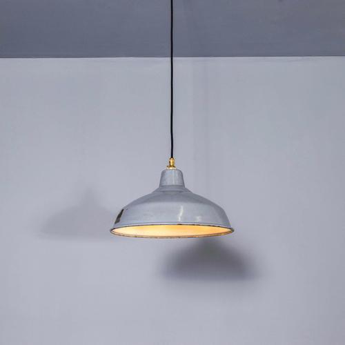 Industrial Grey Enamelled Pendant Lamp from Benjamin, 1950s For Sale - Image 11 of 11