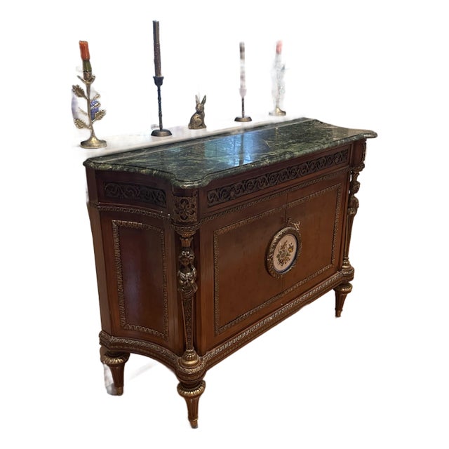 Antique French Louis XVI Marble Top Cabinet For Sale