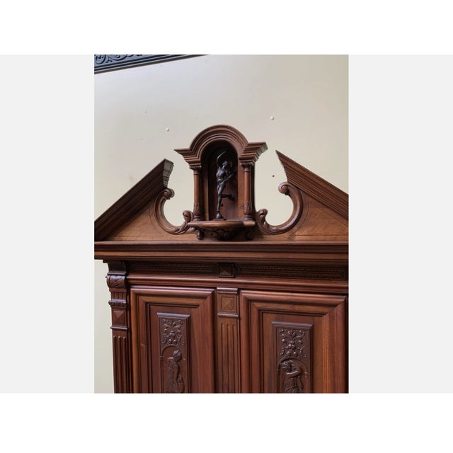 Late 19th Century Antique Neo-Renaissance Walnut and Bronze Cabinet, 1880s For Sale - Image 5 of 12