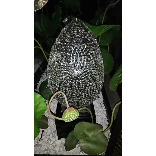 Contemporary Steel & Crystal Egg Arabesque 155 Table Lamp from Vgnewtrend For Sale - Image 3 of 6