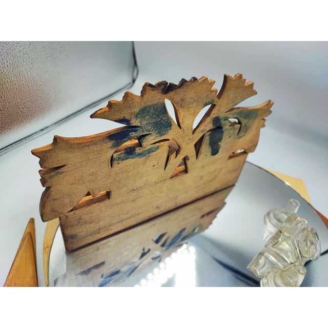 Vintage Art Deco Carved Hutsul Wooden Inkwell, 1920s, Set of 3 For Sale - Image 10 of 13