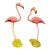 Vintage Mexican Paper Mache Flamingos Pair-Tonala Folk Art-Figurines-Tropical For Sale