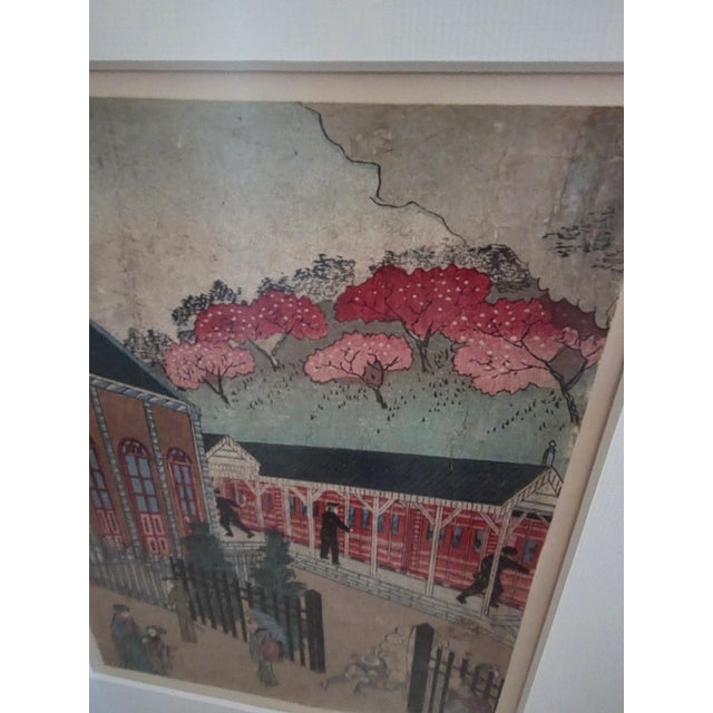 Paper Shimbashi Station Meiji Era Utagawa School Hiroshigi For Sale - Image 7 of 17