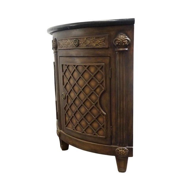 Collezione Europa Mahogany Traditional Neoclassical Revival 66" Demilune Buffet W. Granite Top For Sale - Image 11 of 13