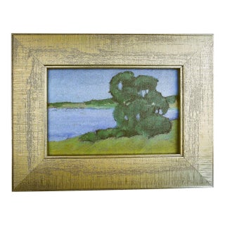 Framed 4x6 Monterey Bay Bluff California Art Lynne French Landscape Oil Painting` For Sale