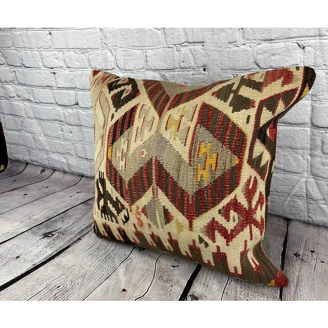 Vintage Pillow Case Turkish Kilim Pillow Decorative Kilim Pillow Dry cleaning only. PILLOW INSERT IS NOT INCLUDED