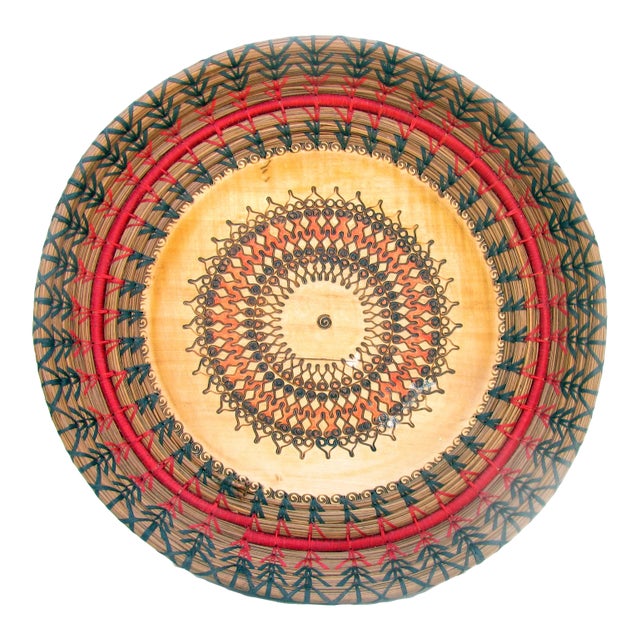 Boho Chic Tribal Woven Platter / Tray For Sale