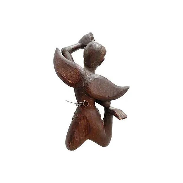Antique Carved Wood Thai Figure of an Angel For Sale In New York - Image 6 of 7