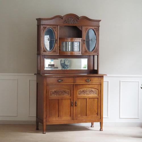 Antique Art Nouveau Cupboard with Oval Glazed Doors, 1890s For Sale - Image 9 of 18